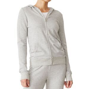 Monrow Supersoft Vintage Zip Up Hoodie Grey M Rayon Blend USA Made